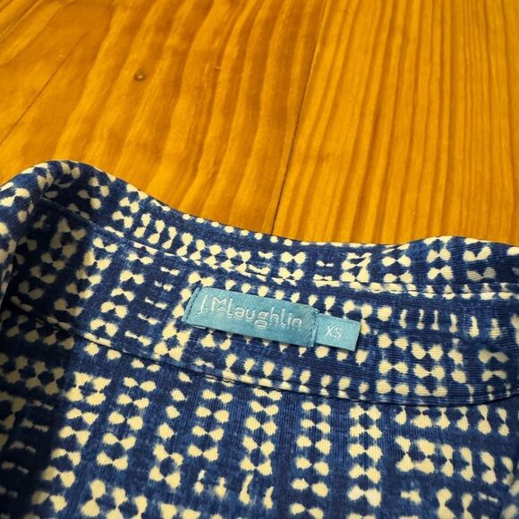 J McLaughlin Blue Collared Catalina Cloth Geometric Stretch Dress XSmall - Picture 4 of 12